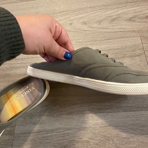 VInce Camuto Celiste green washable canvas slip on backless aced up mule size 7 - Picture 9 of 10